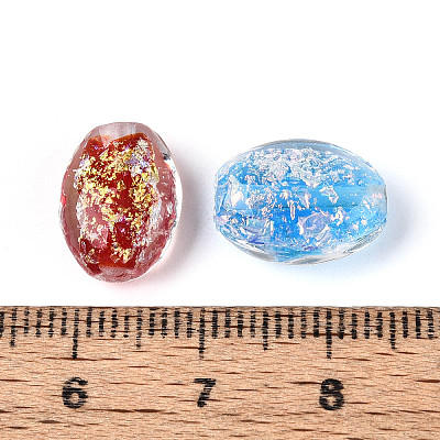 Handmade Foil Lampwork Beads Strands FOIL-T008-10M-1