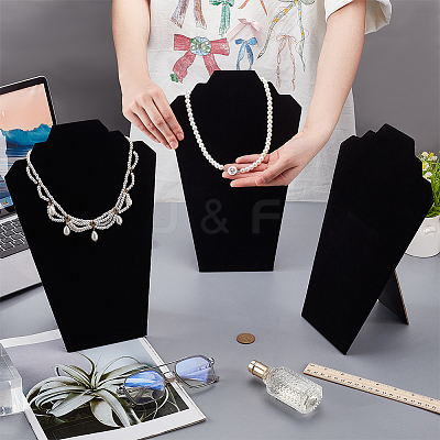 Velvet with Paperboard Necklace Bust Display Stands NDIS-WH0017-05A-1