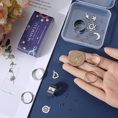 DIY Charm Finger Ring Making Kit DIY-SC0023-61-1