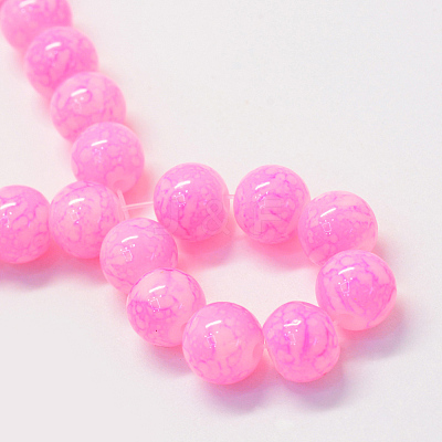 Baking Paint Glass Round Bead Strands DGLA-Q019-10mm-64-1