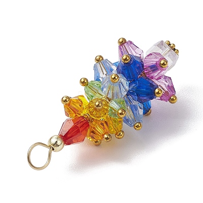 Chakra Theme Acrylic Pendants PALLOY-JF03055-1