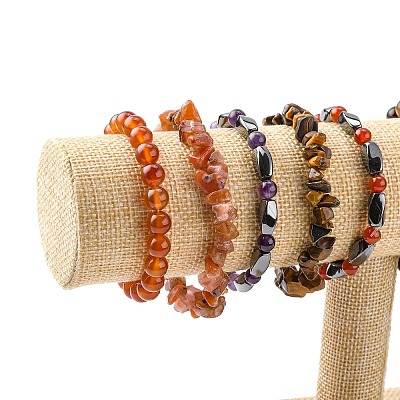 Linen T-Bar Bracelet Display Stands BDIS-WH0003-04B-1