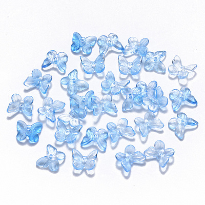Transparent Spray Painted Glass Charms X-GLAA-T016-21A-1