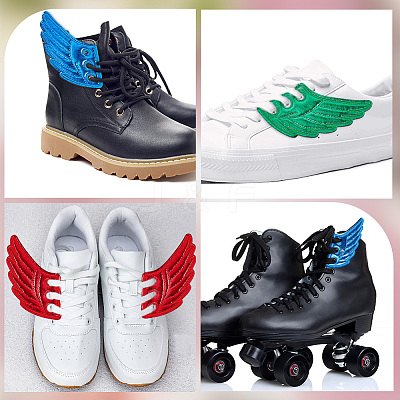 3 Pairs 3 Colors Cloth with Felt Shoe Decorations DIY-GF0011-45A-1
