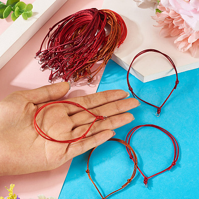 40Pcs 4 Colors Adjustable Nylon Cord Bracelets Making BJEW-TA00672-1