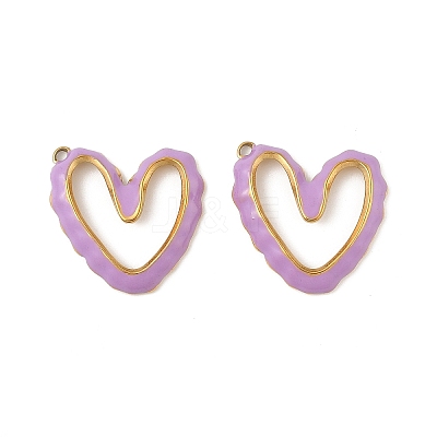304 Stainless Steel Enamel Pendants STAS-P380-08G-01-1