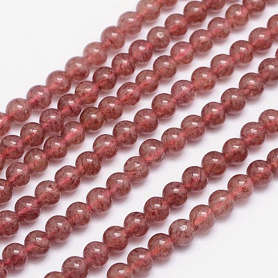Natural Strawberry Quartz Beads Strands G-G448-6mm-10-1