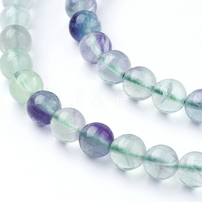 Natural Fluorite Beads Strands G-E112-6mm-19-1