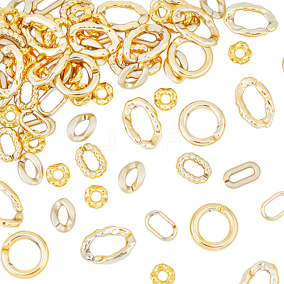 210Pcs 7 Style CCB Plastic Linking Rings CCB-HY0001-03-1