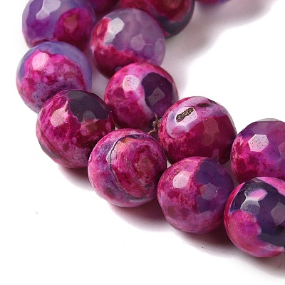 Dyed & Heated Natural Fire Crackle Agate Beads Strands G-P539-C01-04-1