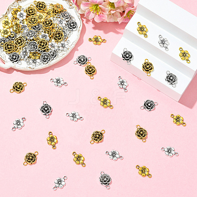 80Pcs 4 Styles Tibetan Style Links/Connectors TIBEB-YW0001-39-1