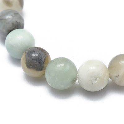 Natural Amazonite Bead Stretch Bracelets BJEW-K212-C-007-1