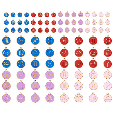8 Sets 8 Style Alloy Enamel Pendants ENAM-CW0001-04-1