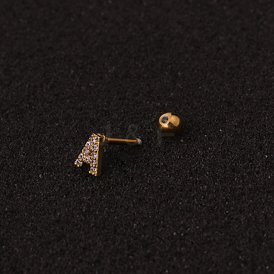 316L Surgical Stainless Steel Micro Pave Clear Cubic Zirconia Cartilage Earrings WG3A850-02-1
