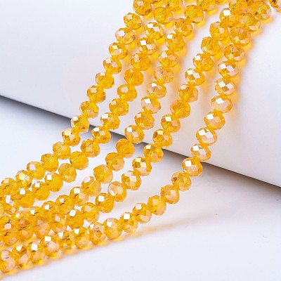 Electroplate Glass Beads Strands EGLA-A034-T6mm-B-1