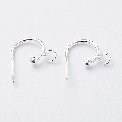 304 Stainless Steel Half Hoop Earrings X-STAS-Z028-B02-S-1