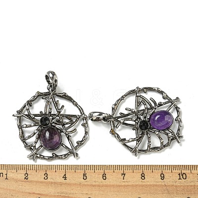 Natural Amethyst Pendants G-P547-05AS-06-1