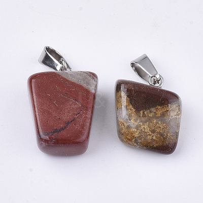 Natural Red Rainbow Jasper Pendants G-Q996-19-1