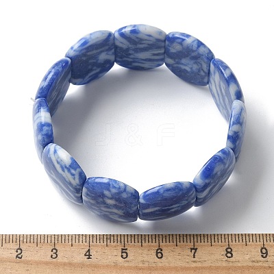 Handmade Lampwork Beaded Stretch Bracelets for Men Women BJEW-G738-01B-13-1