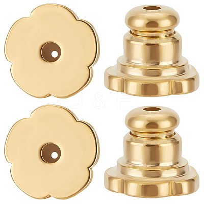 12Pcs Brass Ear Nuts KK-BBC0016-30G-1