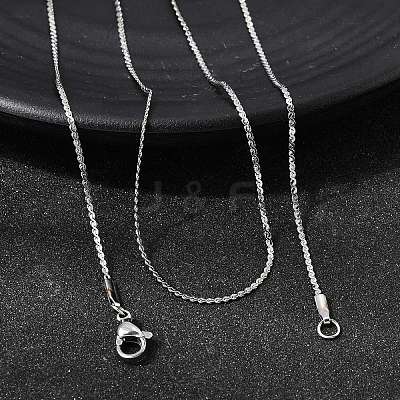 12Pcs 304 Stainless Steel Serpentine Chain Necklaces for Men Women NJEW-H093-19P-01-1