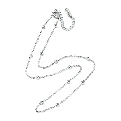 304 Stainless Steel Satellite Chain Necklace for Men Women NJEW-YW0001-09-1