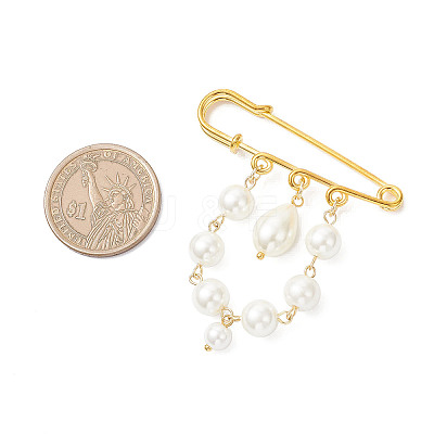 3Pcs 3 Styles Iron Glass Pearl Beads Kilt Pins Brooch JEWB-BR00188-1