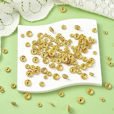 150Pcs 3 Styles Iron Rhinestone Spacer Beads RB-YW0001-13G-1