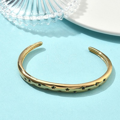 304 Stainless Steel Rhinestone Cuff Bangles for Women BJEW-D456-03G-01-1