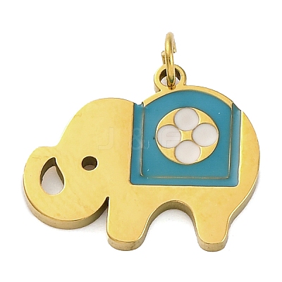 Ion Plating(IP) 304 Stainless Steel Enamel Pendants STAS-Z104-06G-1