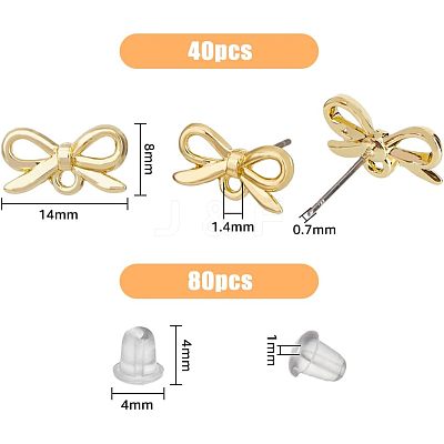 40Pcs Alloy Stud Earring Findings FIND-FH0005-80-1
