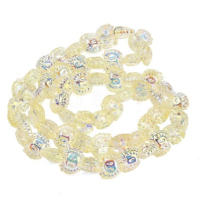 Electroplate Baking Paint Transparent Glass Beads Strands GL-CBA17FF-01K-1