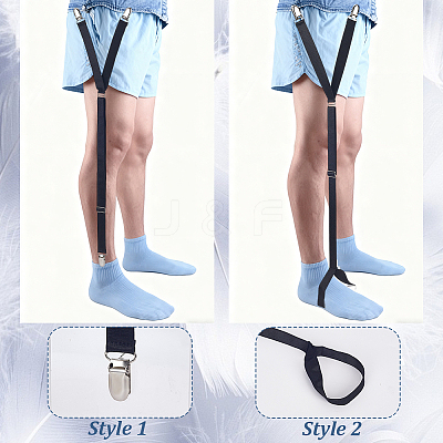 2Pairs 2 Styles Polyester & Rubber Shirt Stays for Men AJEW-GA0010-15-1