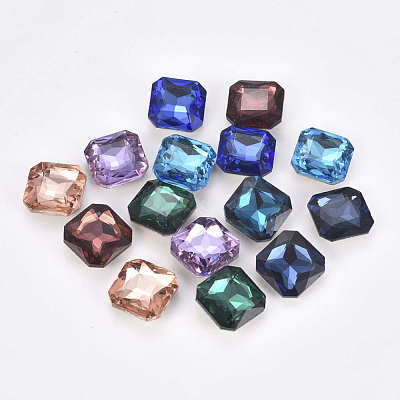 Pointed Back & Back Plated K9 Glass Cabochons RGLA-E017-05A-1