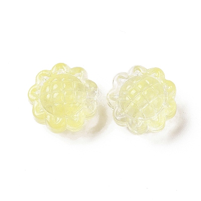 Transparent Spray Painted Glass Beads X-GLAA-I050-06J-1