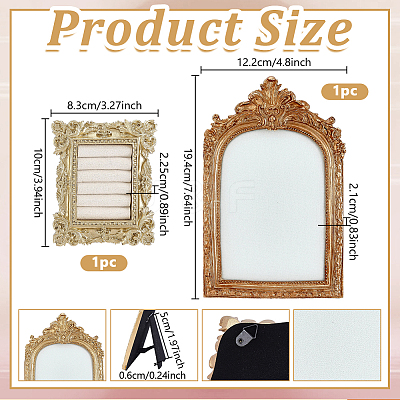 1Pc Arch Shape Resin & Velvet Photo Frame Necklace Display Stands NDIS-NB0001-11-1
