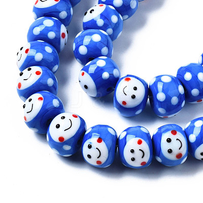 Handmade Bumpy Lampwork Beads Strands LAMP-Q031-009B-1