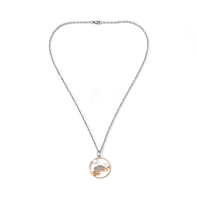 Chinese Style Alloy Pendant Necklaces NJEW-YW0001-01-1
