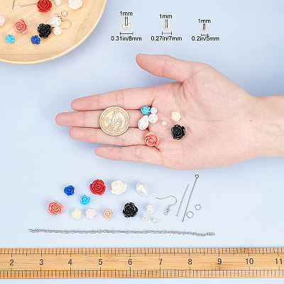 DIY Flower Dangle Earring Making Kits DIY-SC0001-36-1