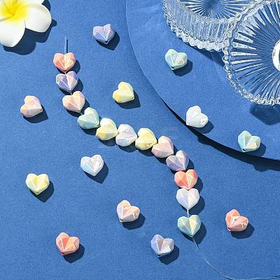24Pcs 6 Colors Acrylic Imitation Pearl Beads OACR-CJ0002-49-1