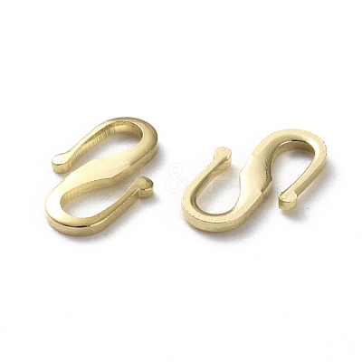 Brass S Hook Clasps KK-L205-04G-1