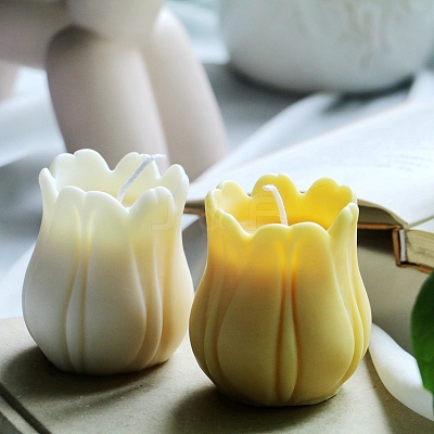 3D Tulip Flower DIY Food Grade Silicone Candle Molds PW-WG77557-01-1