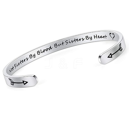 Inspirational 304 Stainless Steel Cuff Bangles FS-WG30F15-02-1