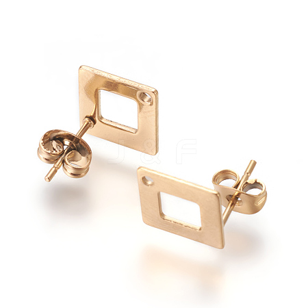 Ion Plating(IP) 304 Stainless Steel Stud Earring Findings for Dangle Charms STAS-L216-06A-G-1