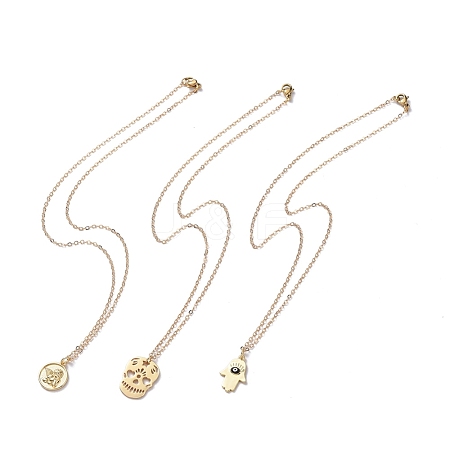 Brass Pendant Necklaces Sets NJEW-JN02679-1
