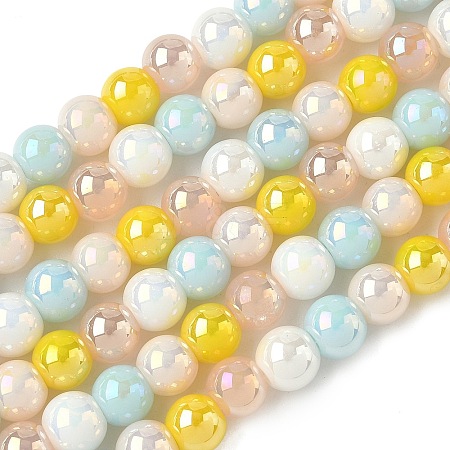 Electroplate & Gradient Color Glass Beads Strands LAMP-M023-03-04-1
