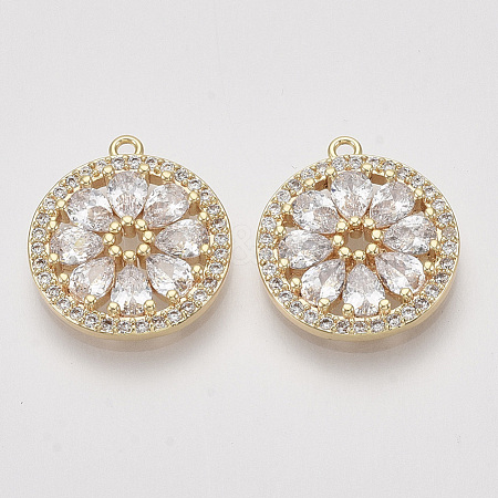 Brass Micro Pave Cubic Zirconia Pendants ZIRC-S064-003-1