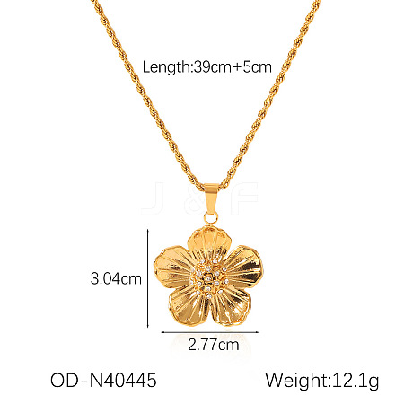 304 Stainless Steel Rhinestone Pendant Necklaces FS-WGDF7E7-01-1