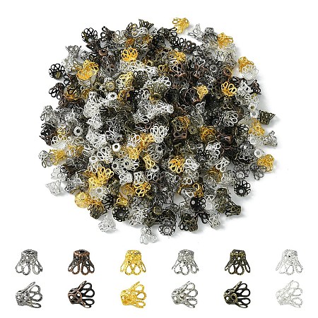 600PCS 6Colors Iron Bead Caps IFIN-YW0003-06-1