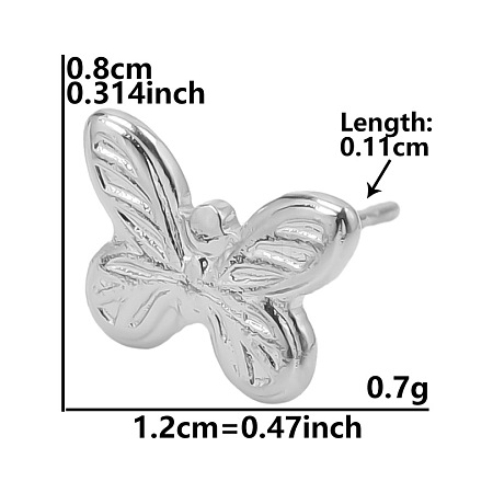 Non-Tarnish 304 Stainless Steel Butterfly Stud Earrings for Women BE5708-3-1